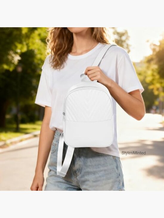 Mini PU Leather Backpack Purse Adjustable Strap Daypack main image 6